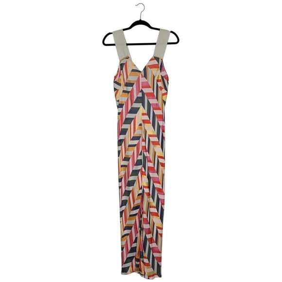 Zero + Maria Cornejo Bias Alexia Chevron Maxi Dress Women's Size 10 - Picture 2 of 7